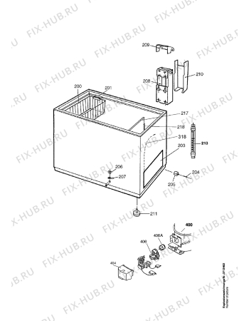 Взрыв-схема холодильника Aeg ARC2071-4GT - Схема узла Housing 001